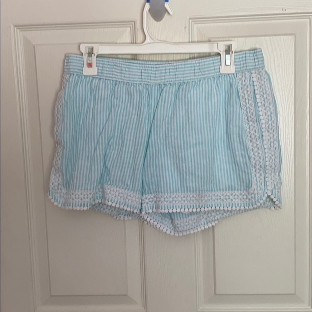 Blue and white striped cute shorts
